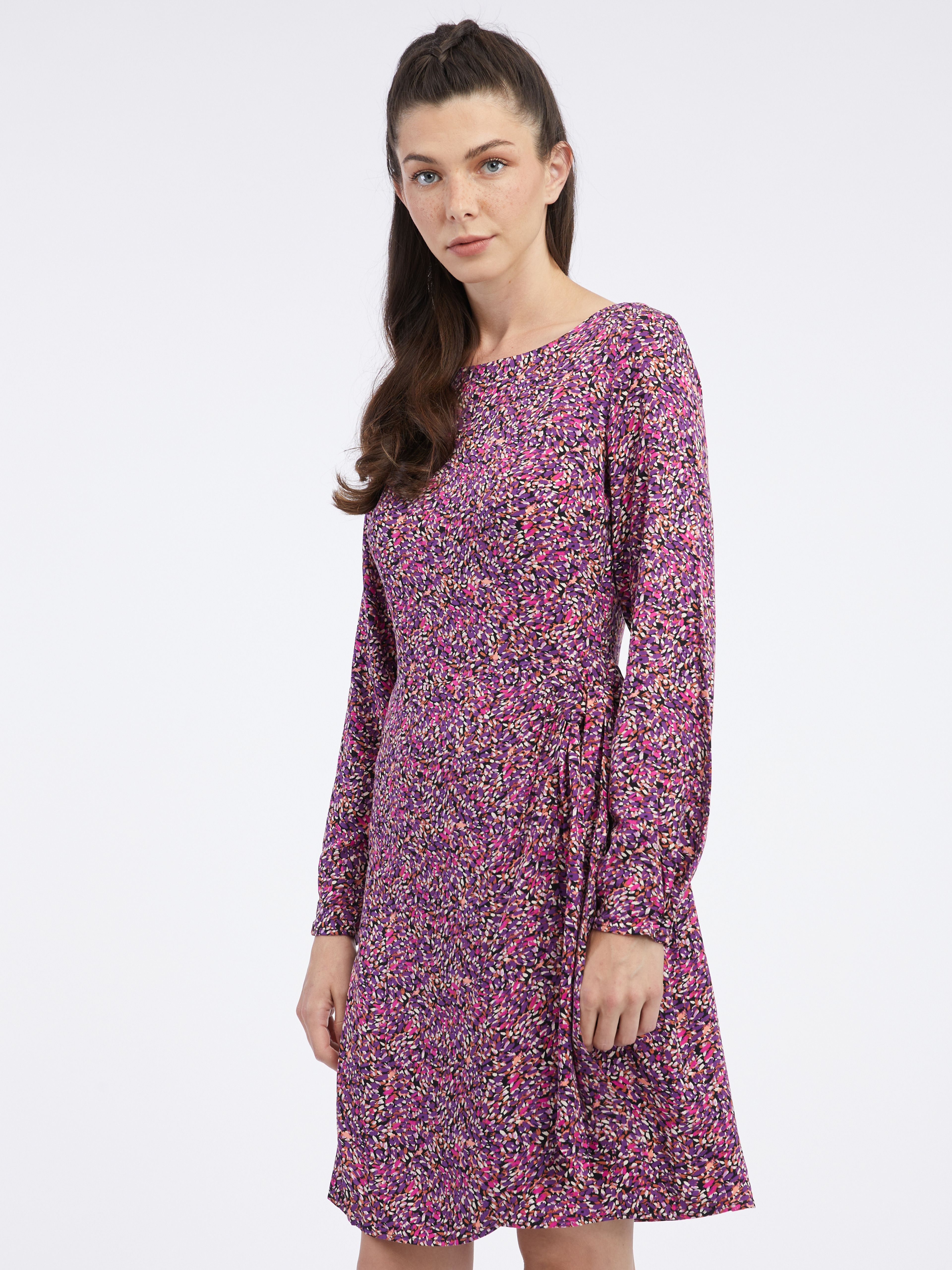 Rosa und lila gemustertes ORSAY-Damenkleid