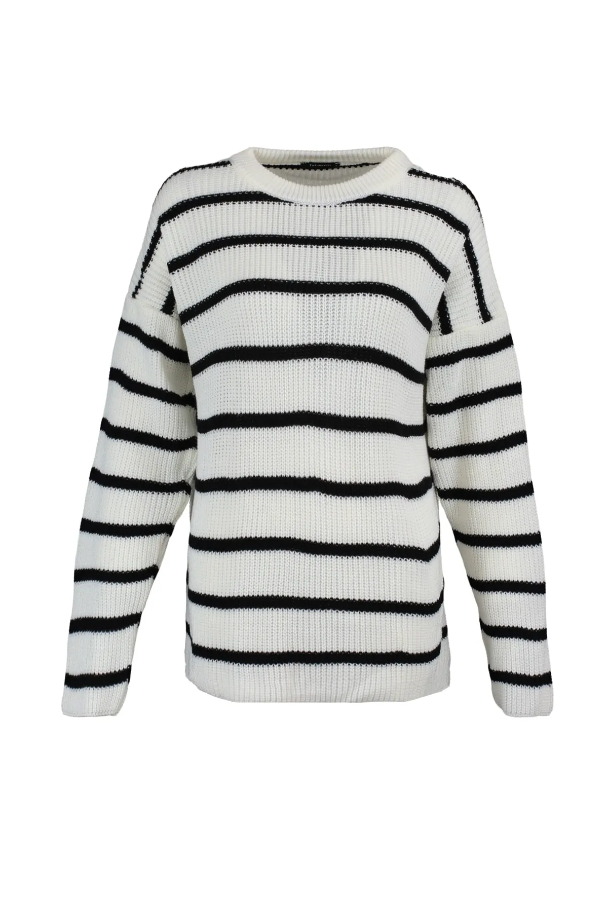 Trendyol Collection  Ecrufarbener Strickpullover mit weiter Passform TWOAW23KZ00720
