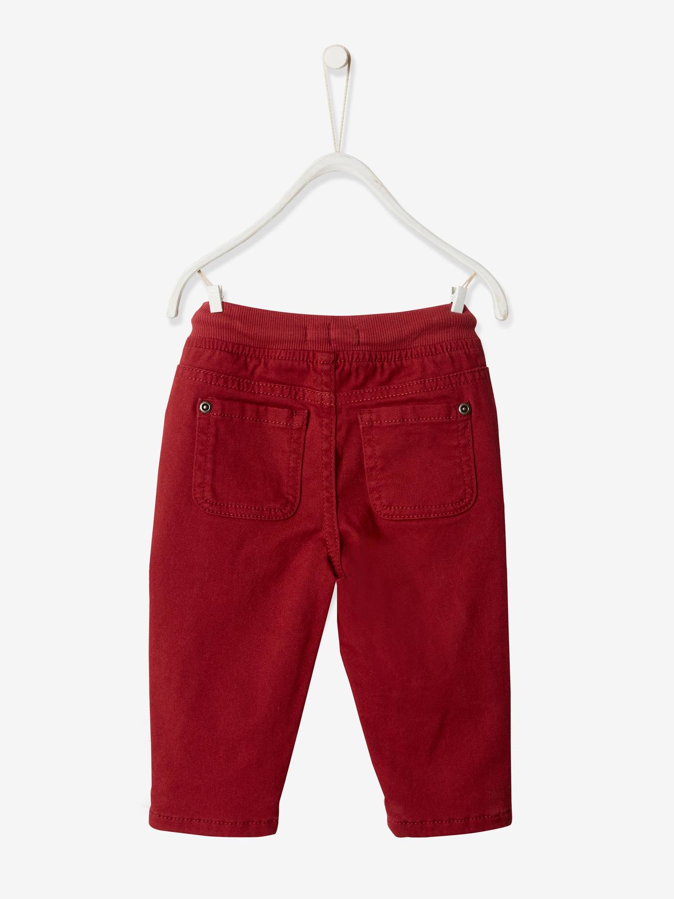 Pantalon en sergé doublé bébé garçon beige poudré