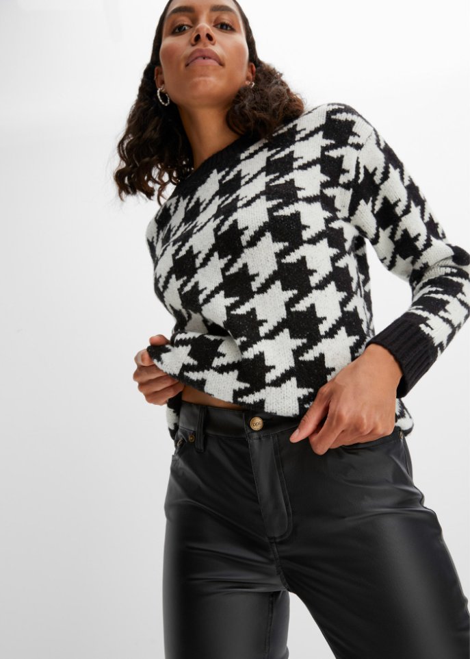 Stretch-Hose mit Beschichtung und Komfortbund, skinny
