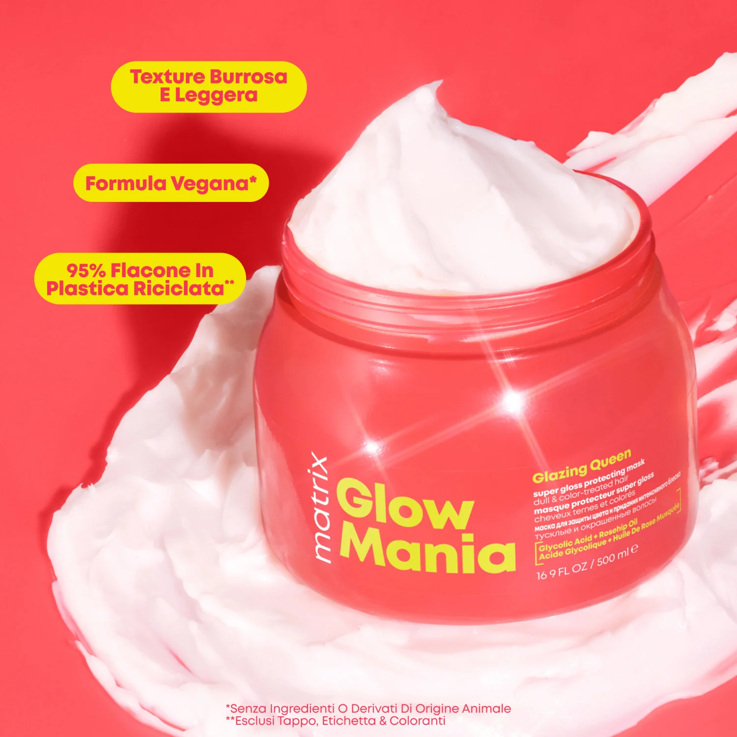 Mască protectoare Glow Mania Super Gloss - Mască de păr care protejează culoarea, Mască de păr iluminatoare
