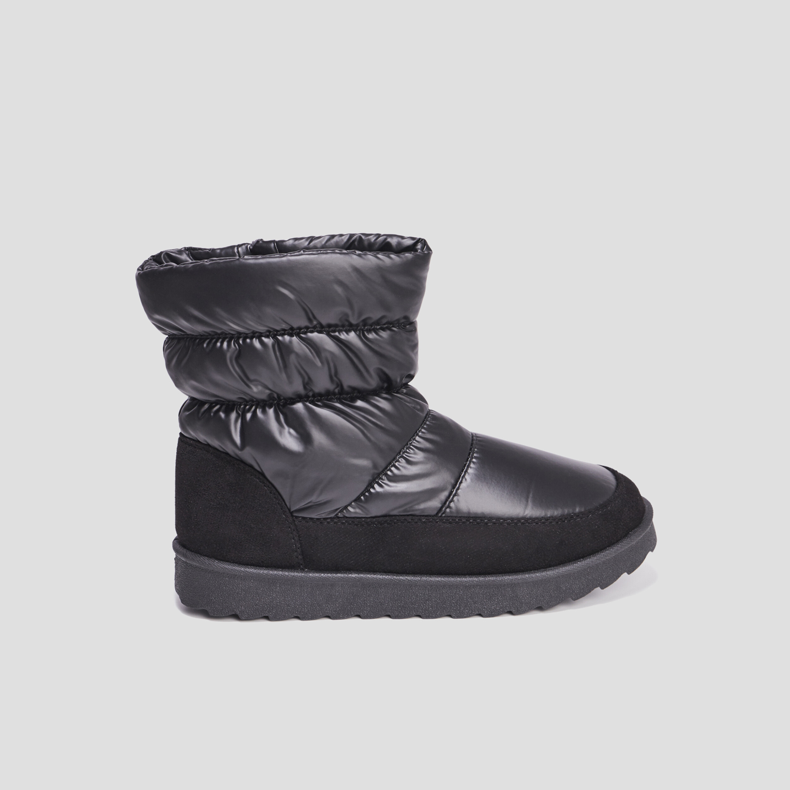 Bottines matelassées doublées noir femme | La Halle
