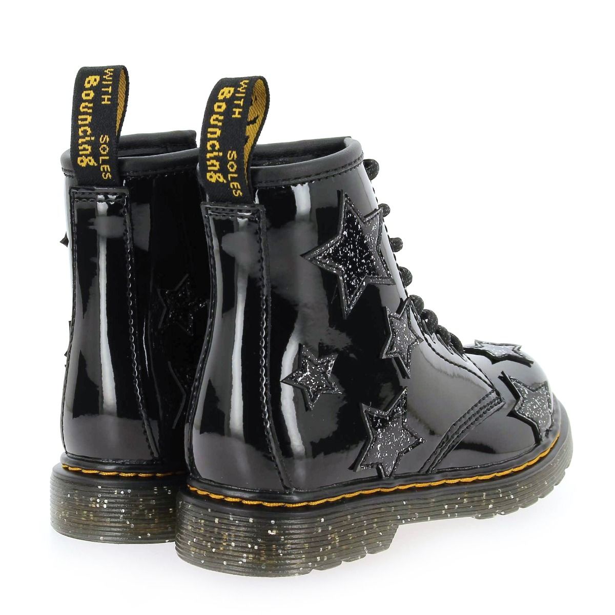 Dr Martens  1460 PATENT LAMPER & COSMIC GLITTER - Noir Glitter