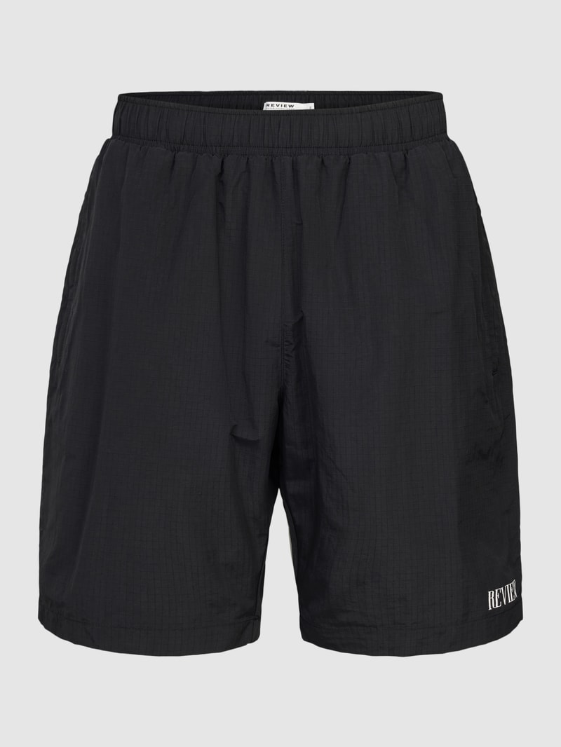 Shorts mit Label-Print in schwarz