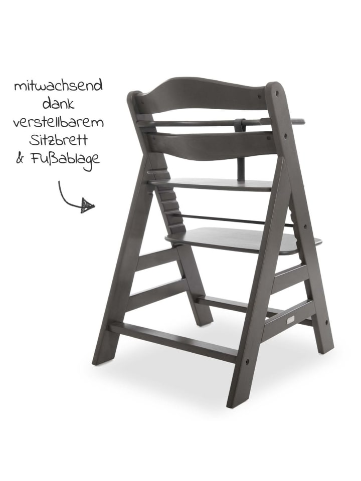 Hauck Hochstuhl Alpha Plus Select - Charcoal / Dunkelgrau in grau,braun günstig kaufen onesize
