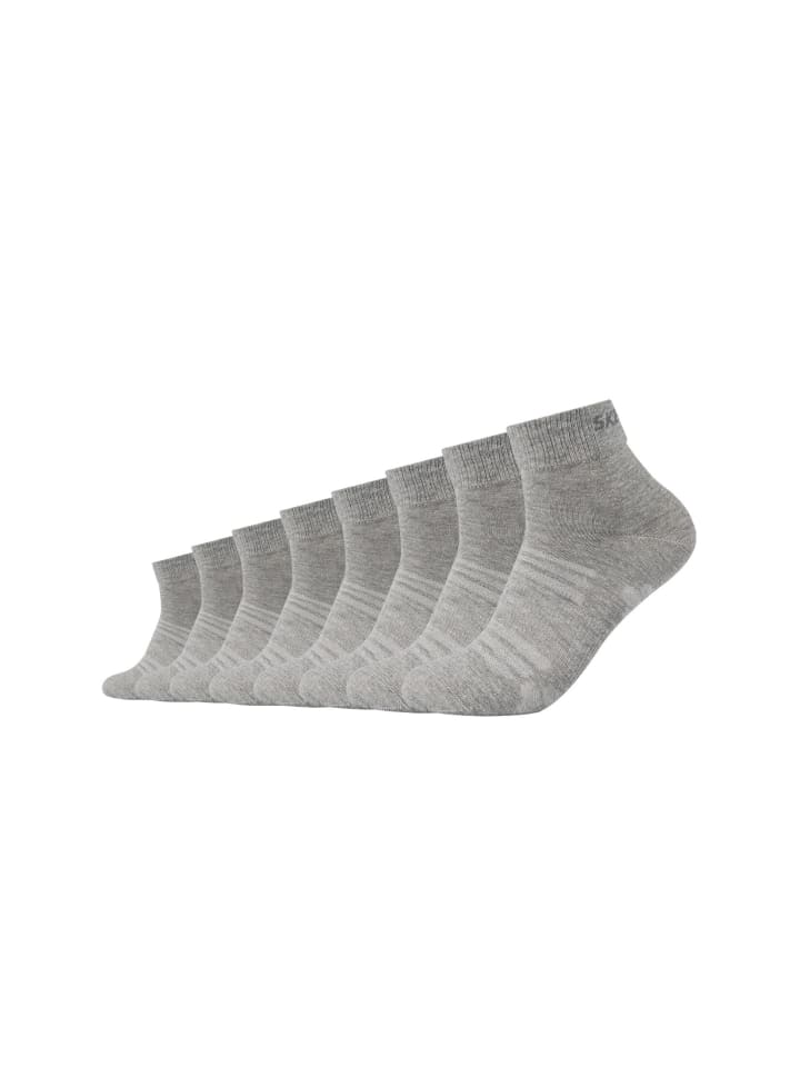 Skechers Kurzsocken 8er Pack mesh ventilation in hellgrau melange günstig kaufen 47-49