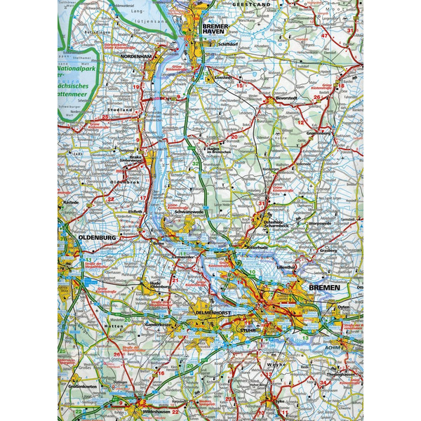 KuF Deutschland Regionalkarte 01. Deutsche Nordseeküste 1 : 275.000 - Straßenkarte