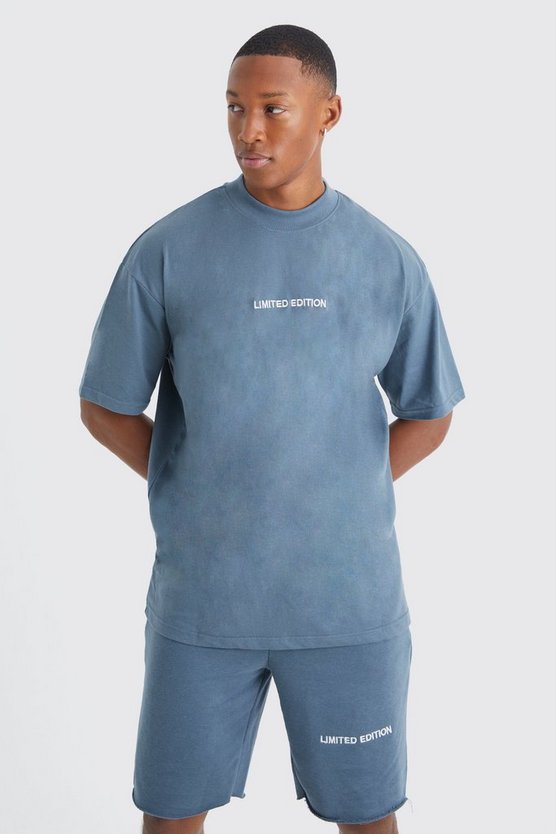 Oversize Limited T-Shirt mit rohem Saum und Shorts