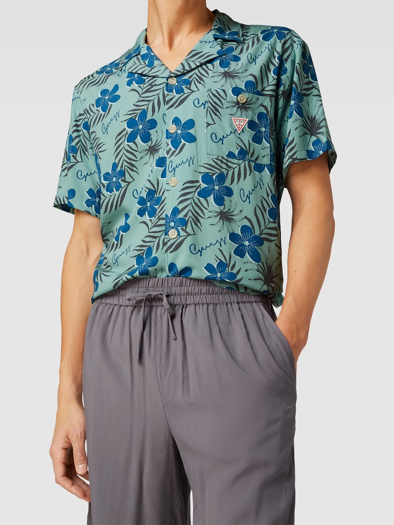 Pyjama mit Logo-Patch Modell 'SHORT PJ SET' in ozean blau