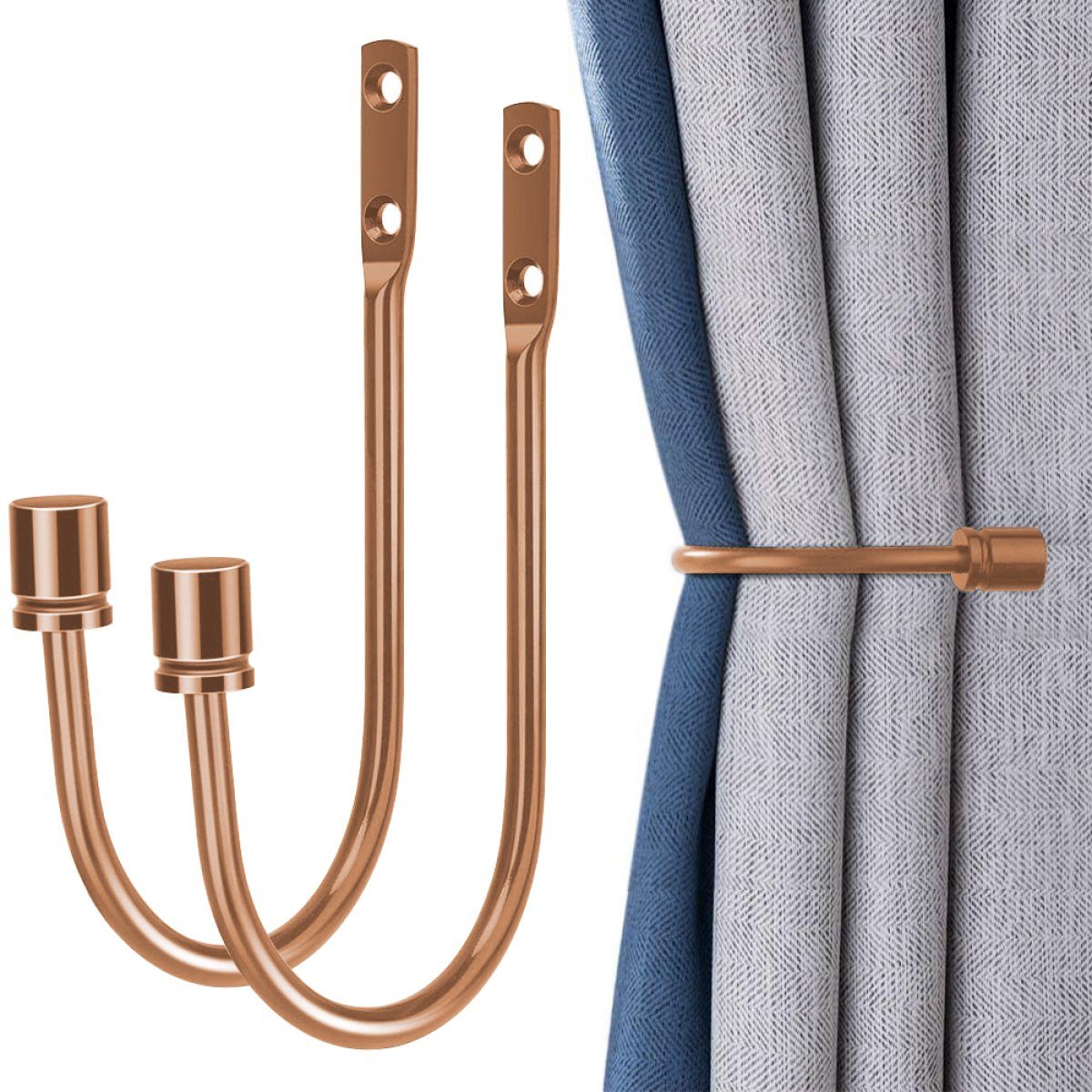 Raffhalter 2 Stück Raffhalter Metall für Vorhänge Wandmontage Raffhaken, ZmdecQna
