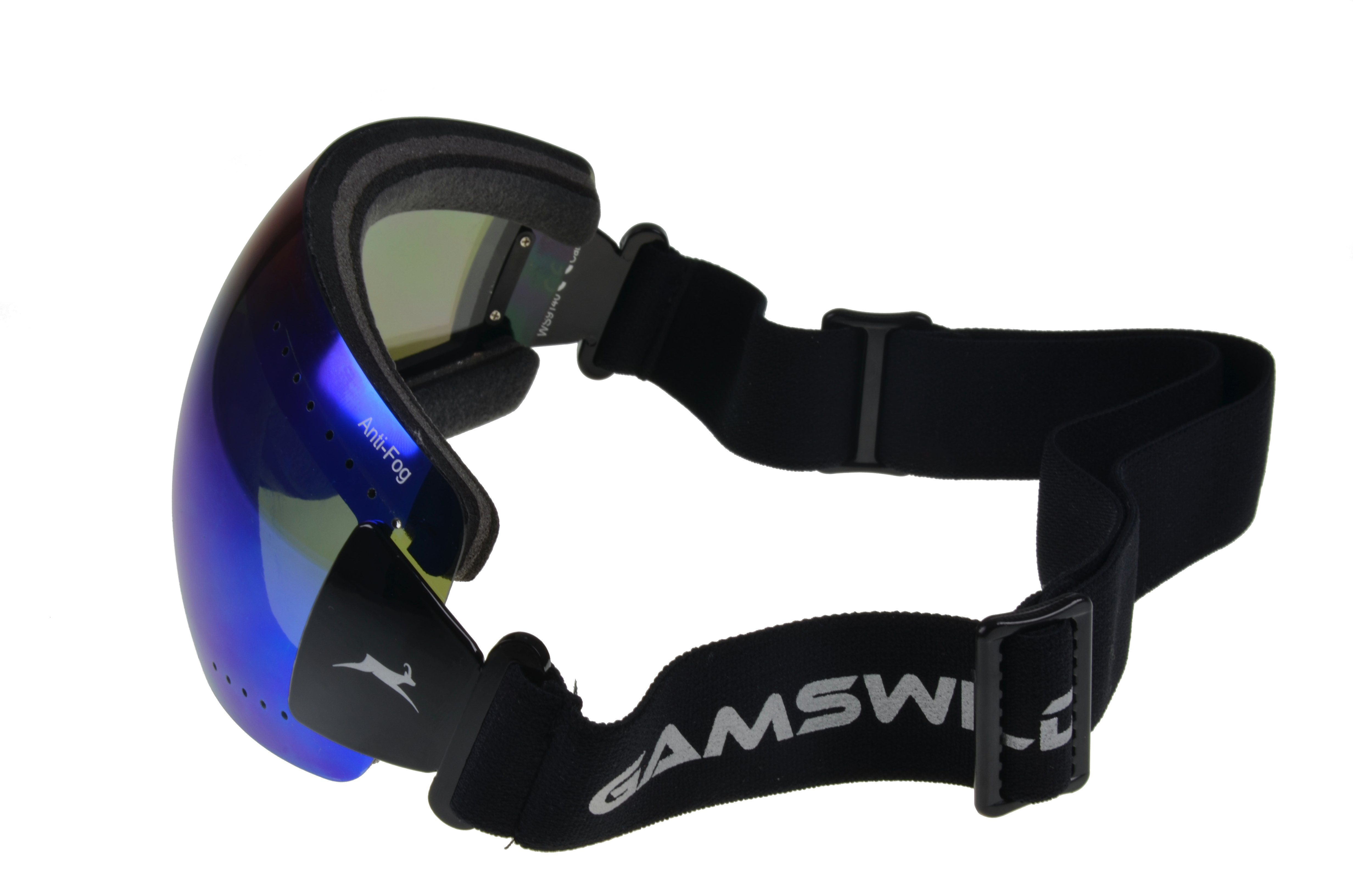 Gamswild Skibrille WS9140 Skibrille Gletscherbrille Snowboardbrille Sonnenbrille Damen Herren Fahrradbrille Unisex, orange, blau, ANTIFOG