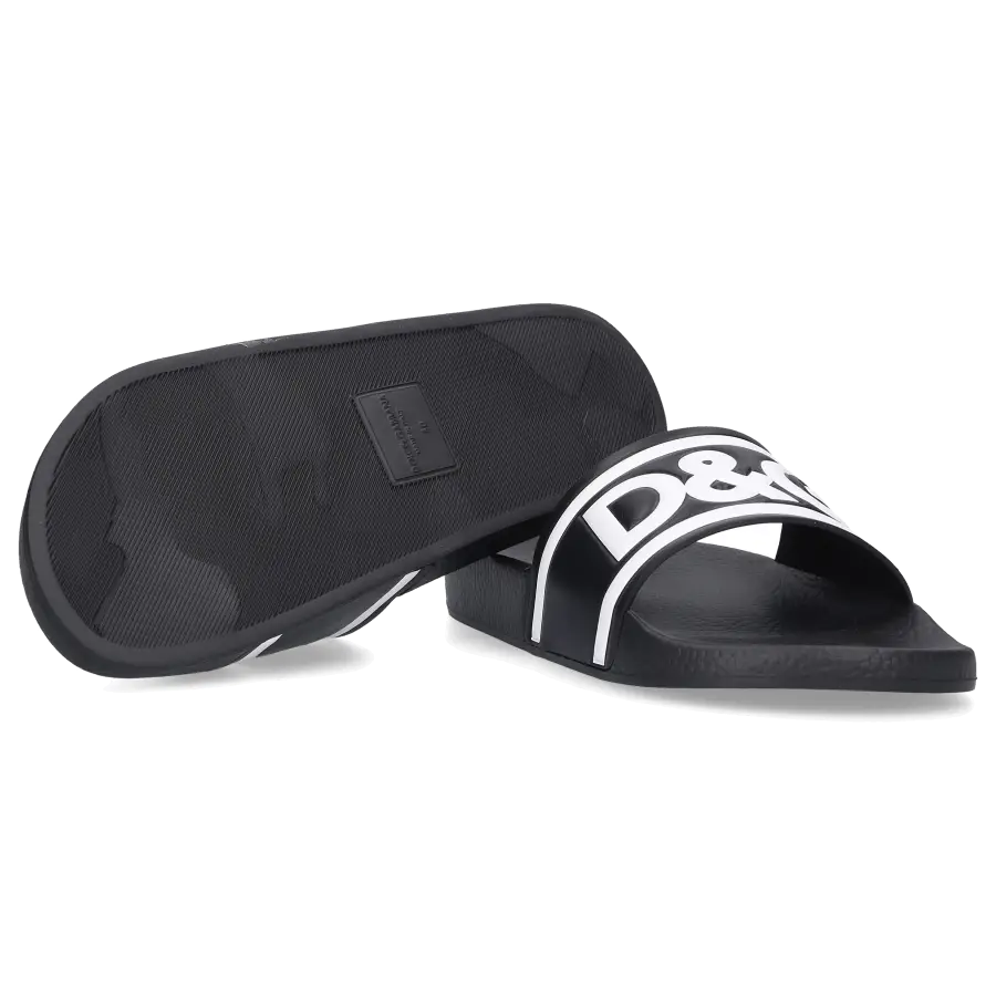 Dolce & Gabbana - Sandalen SAINT BARTH Leder schwarz Logo - schwarz