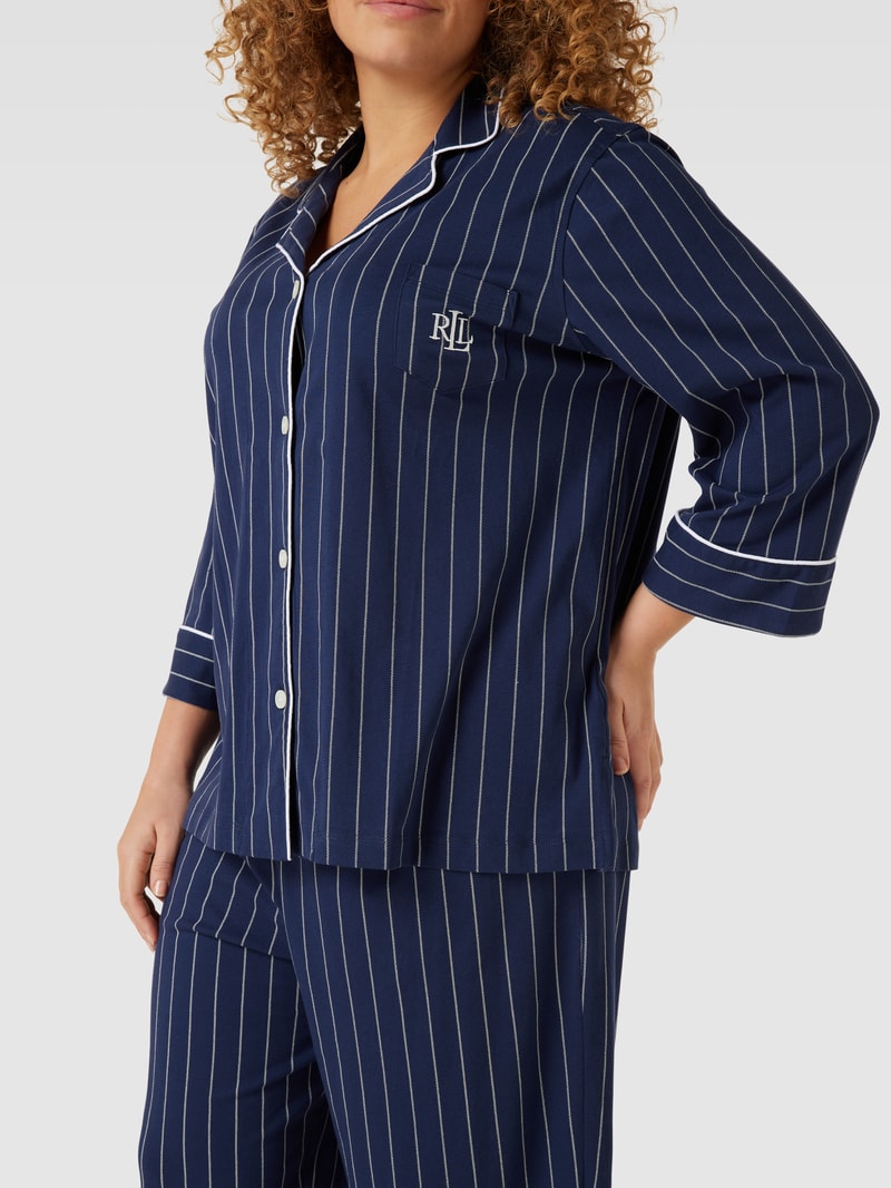 Pyjama mit Allover-Muster in marineblau
