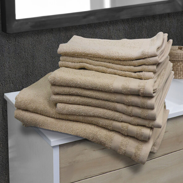 Handtuch Basic, 10er Set, beige