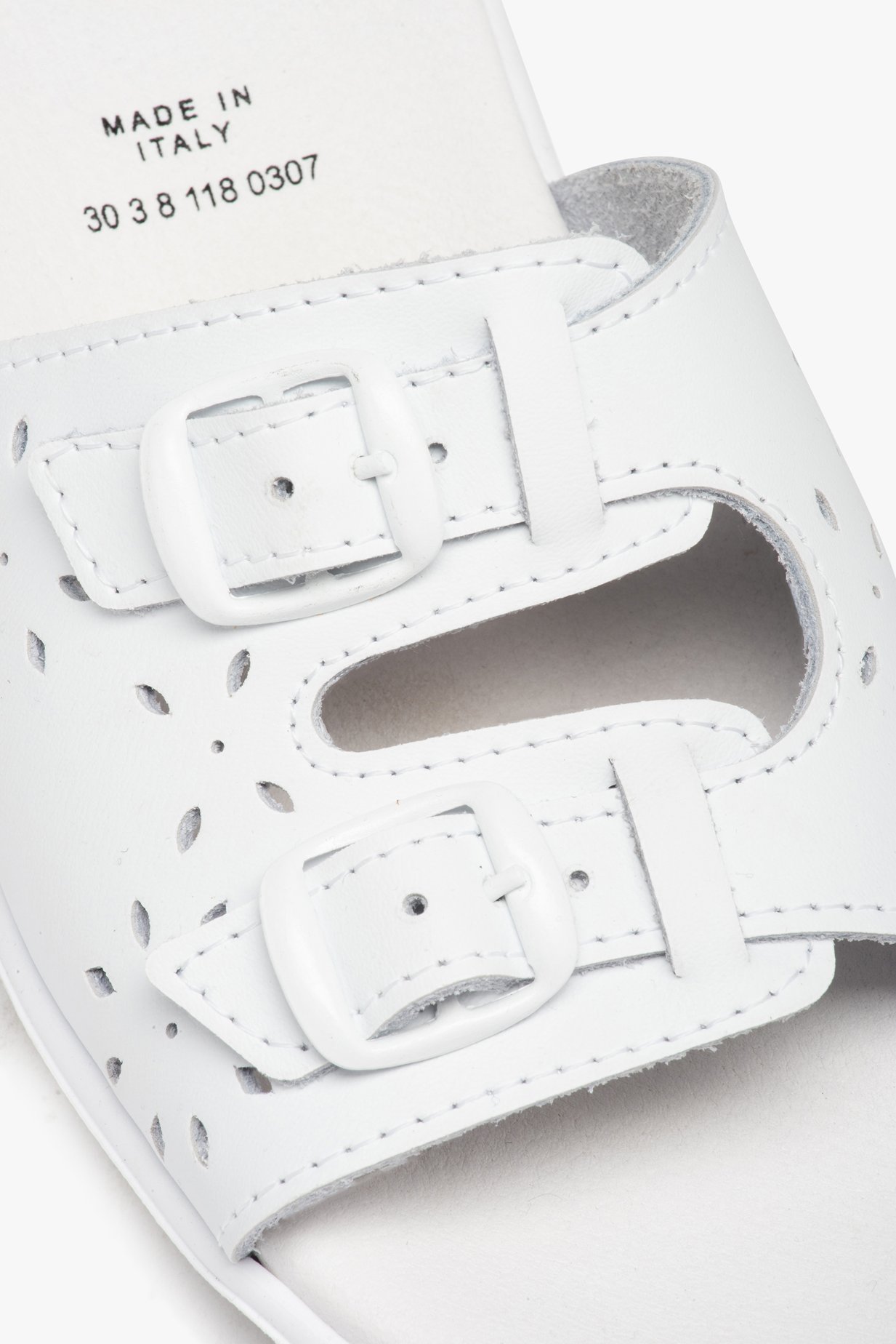 Mules femme confort à large bandeau ajouré et brides à bo... blanc | GEMO