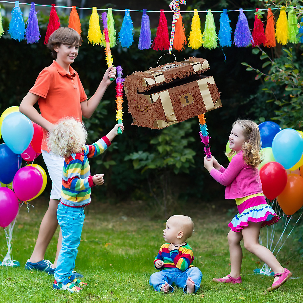 3-teiliges Pinata Set Schatzkiste