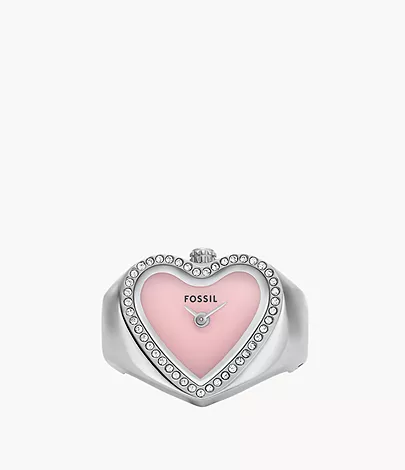 Fossil Ringuhr 2-Zeiger-Werk Edelstahl