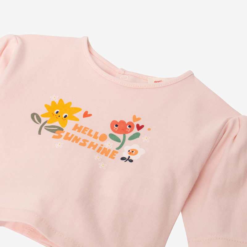 T-shirt bébé fille à message rose Catimini
