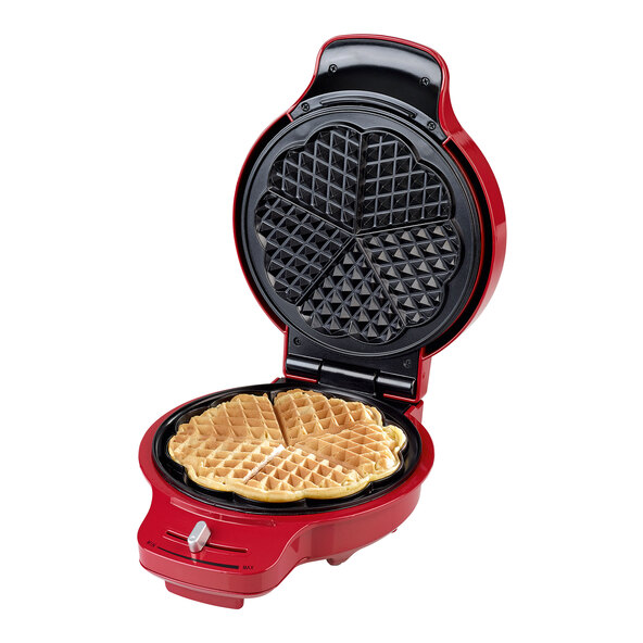 Waffeleisen, Herzform, rot