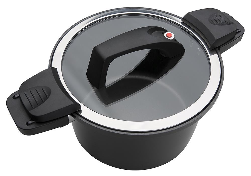 GSW Energiespartopf Gourmet nero mit Glasdeckel 24cm