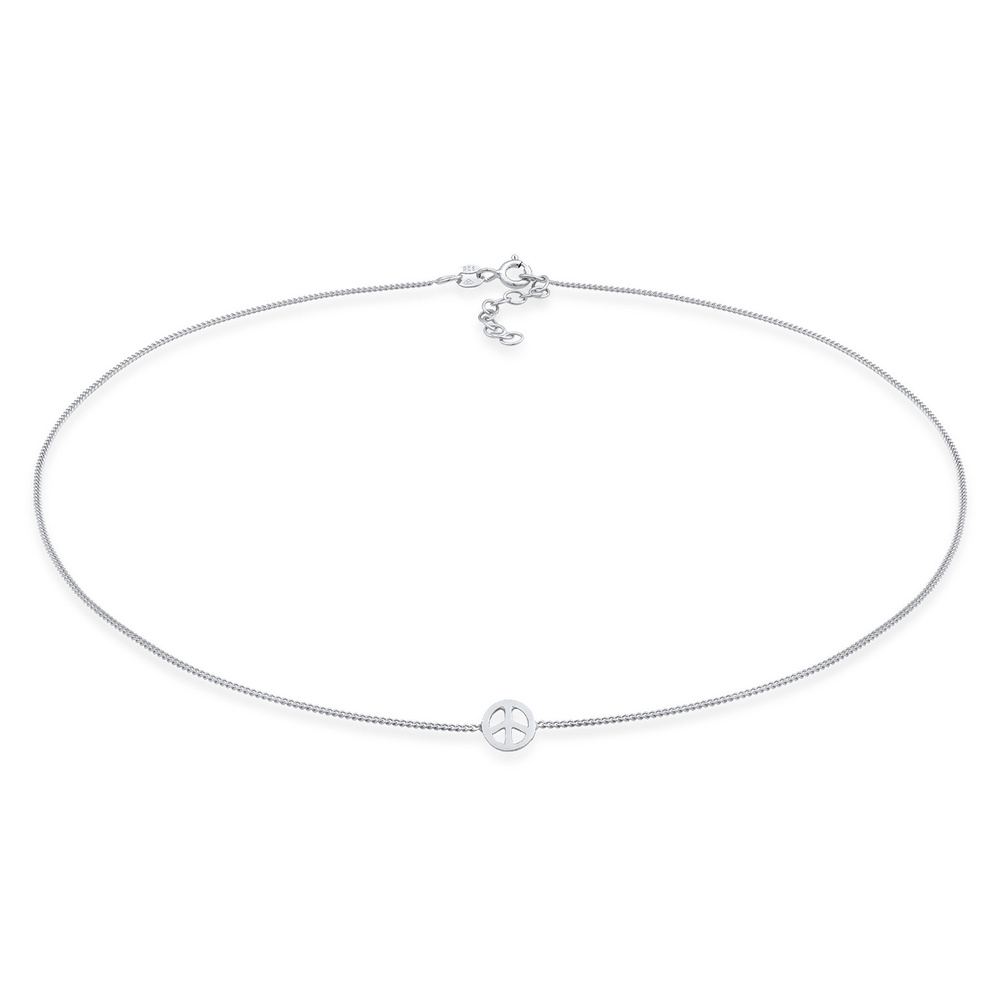 Elli Elli Collier Femmes Choker Paix Symbol Basique en argent sterling 925 collier