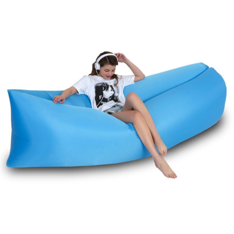 KLLGIA Luftbett Aufblasbares Sofa im Freien, faules tragbares Park-Picknick-Luftbett