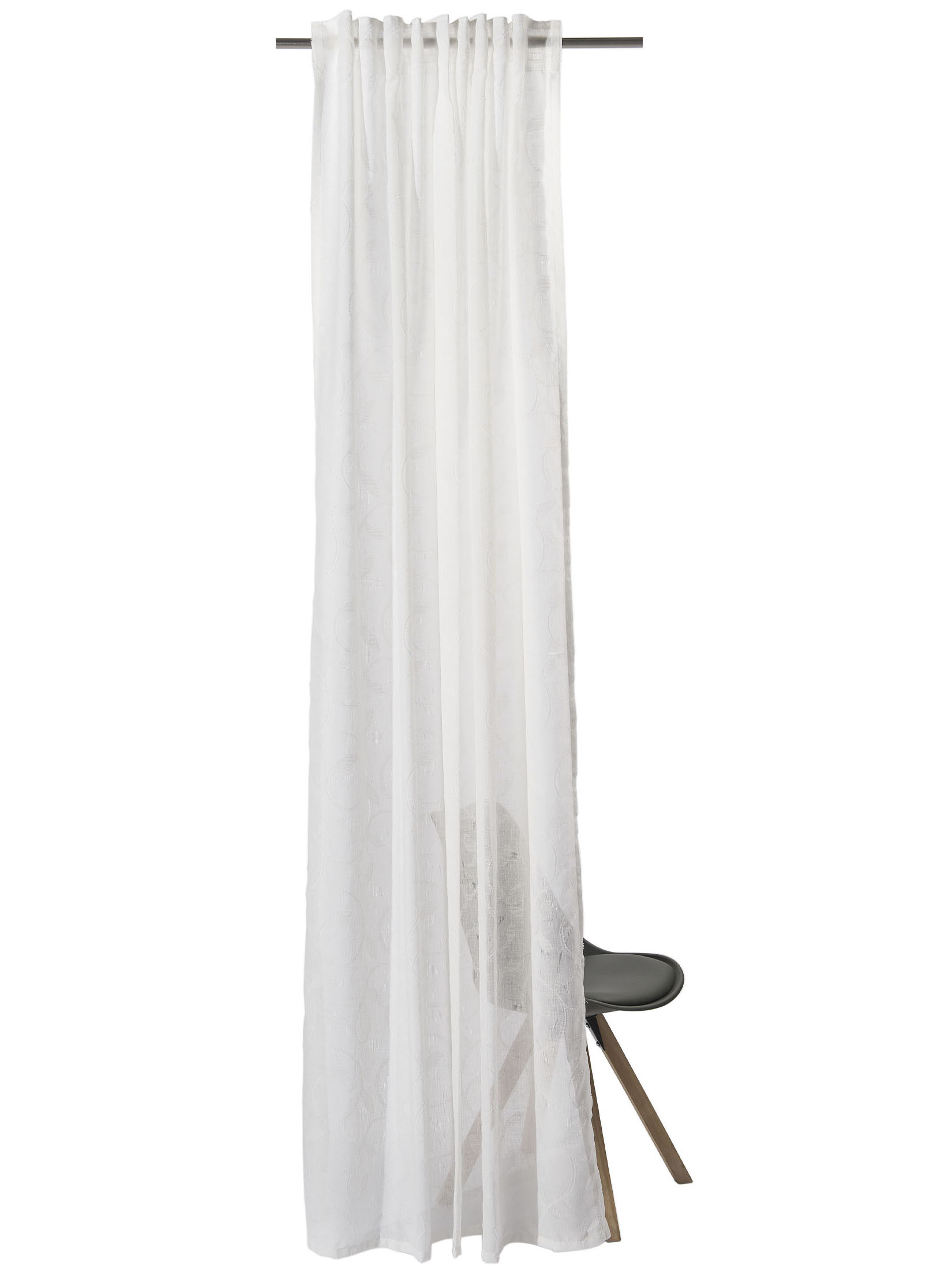 Enna Vorhang mit Gardinenband, Offwhite