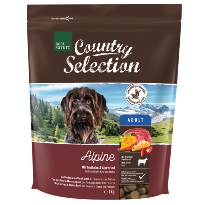 REAL NATURE Hundetrockenfutter REAL NATURE Country Selection Alpine Truthahn & Alpenrind 1 kg