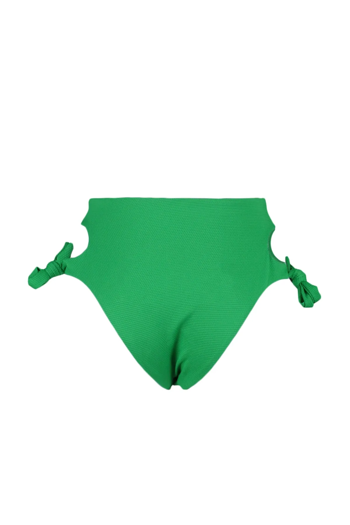 Trendyol Collection  Grüne, strukturierte Bikinihose mit hohem Bund und normalem Beinausschnitt zum Binden TBESS23BA00065