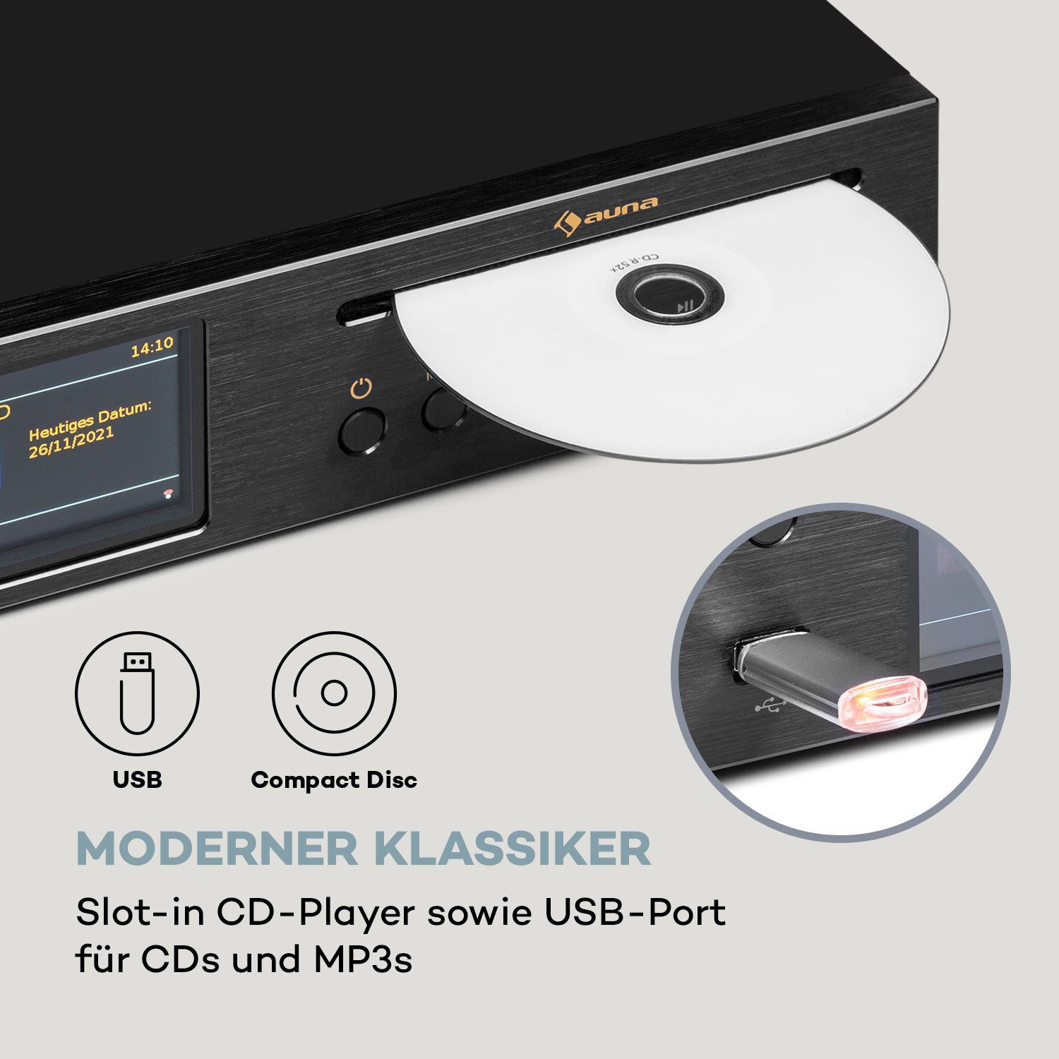 Auna Black Star Audioverstärker (60 W, Digital Audio Bluetooth Verstärker HiFi Stereo Amplifier Multikanal)