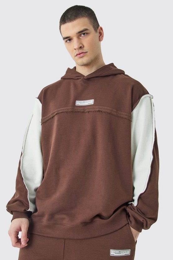 Tall Oversize Hoodie mit rohem Saum