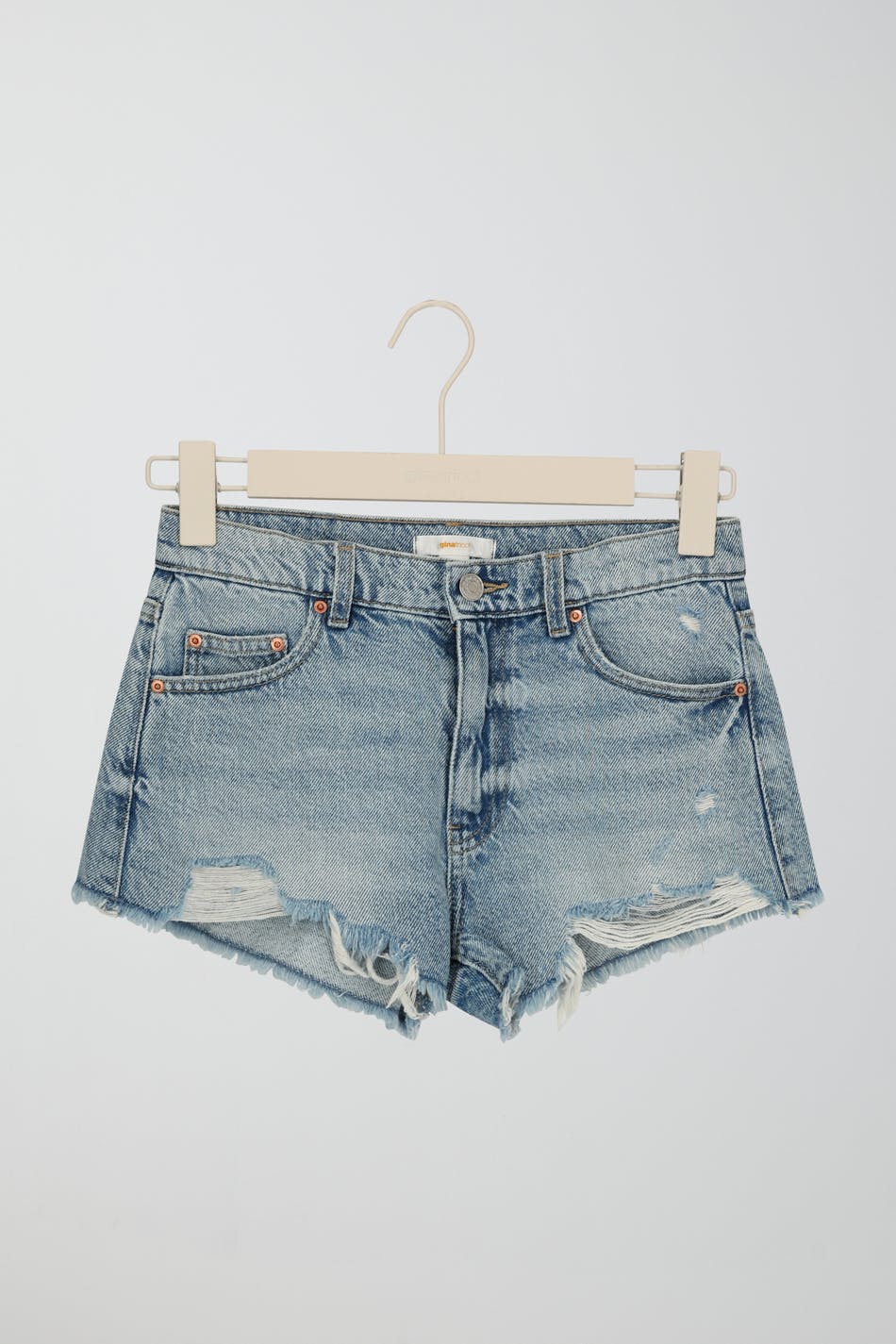 Y low denim shorts