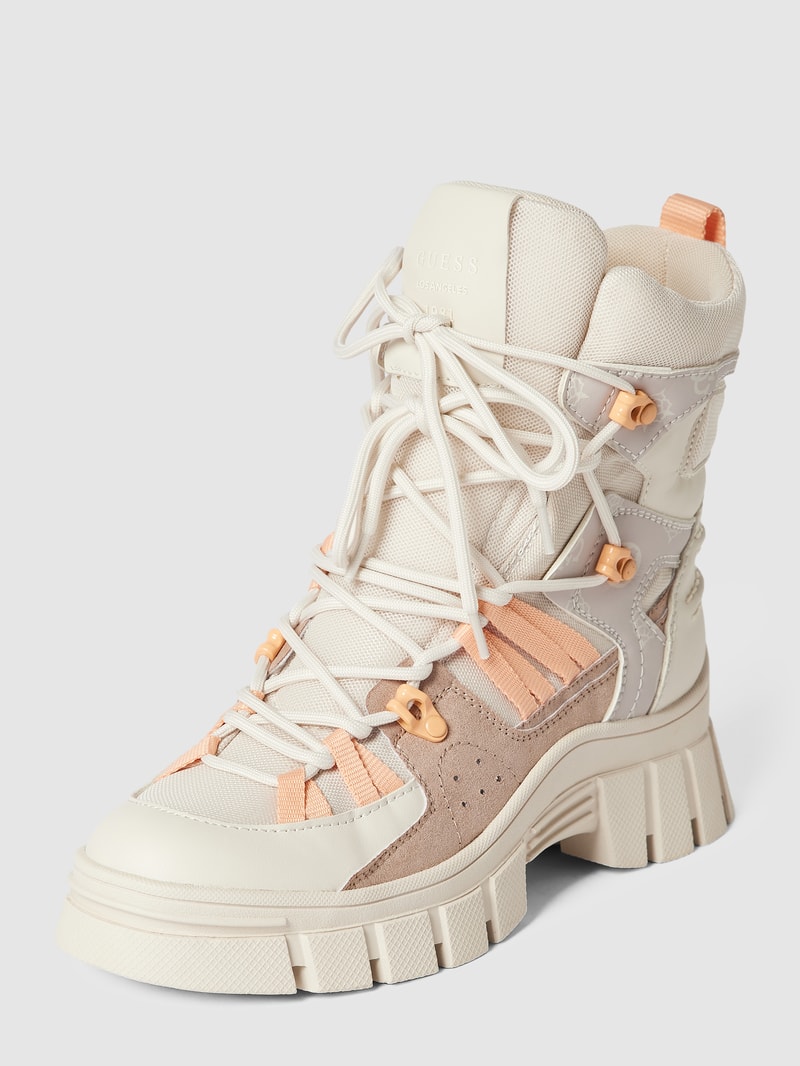 Schnürboots im Colour-Blocking-Design Modell 'HALER3' in beige