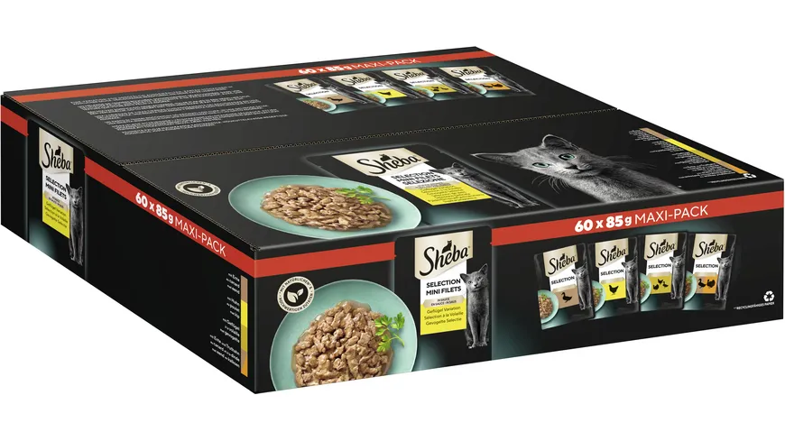 SHEBA® Maxi-Pack Selection Mini Filets in Sauce Geflügel Variation 5100 g