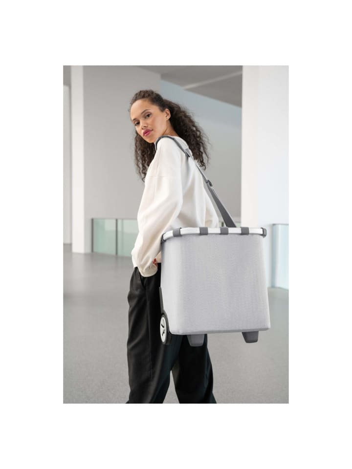 Reisenthel carrycruiser - Einkaufstrolley 47.5 cm (frame raffia black) in herringbone grey günstig kaufen onesize