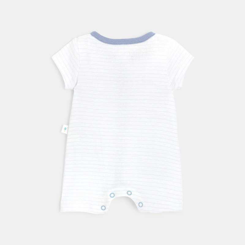 Combishort bébé garçon en coton bio turquoise Absorba