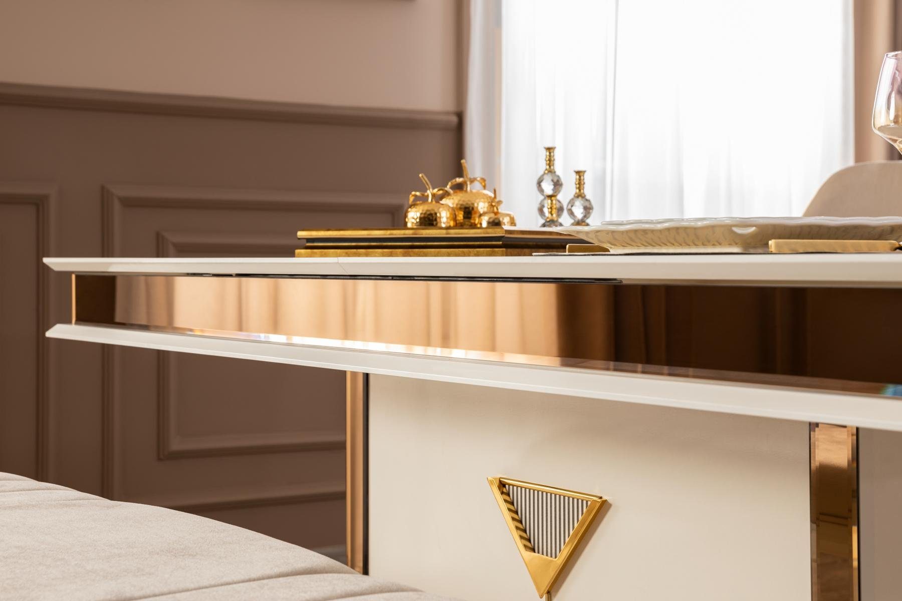 JVmoebel Esszimmer-Set Tisch 4x Stühle Gruppe Esszimmer Garnitur Set, (5-St., Nur Esstisch + 4x Stühle), Hochglanz