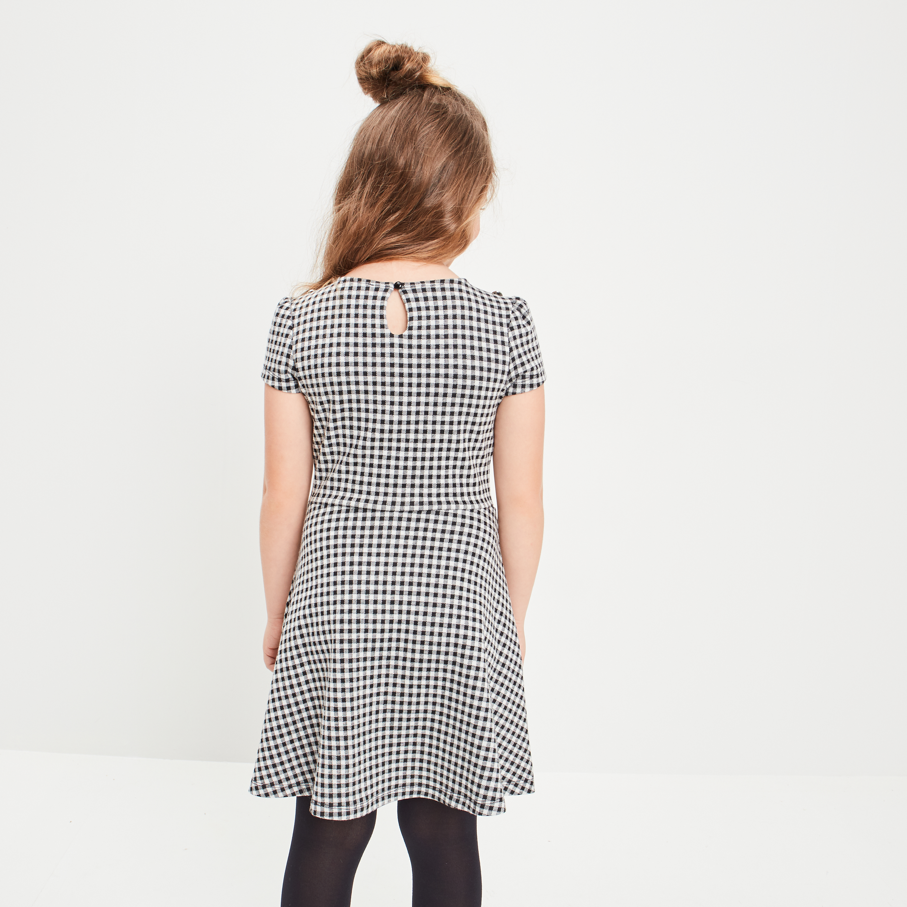 Robe patineuse à col rond ecru fille | La Halle