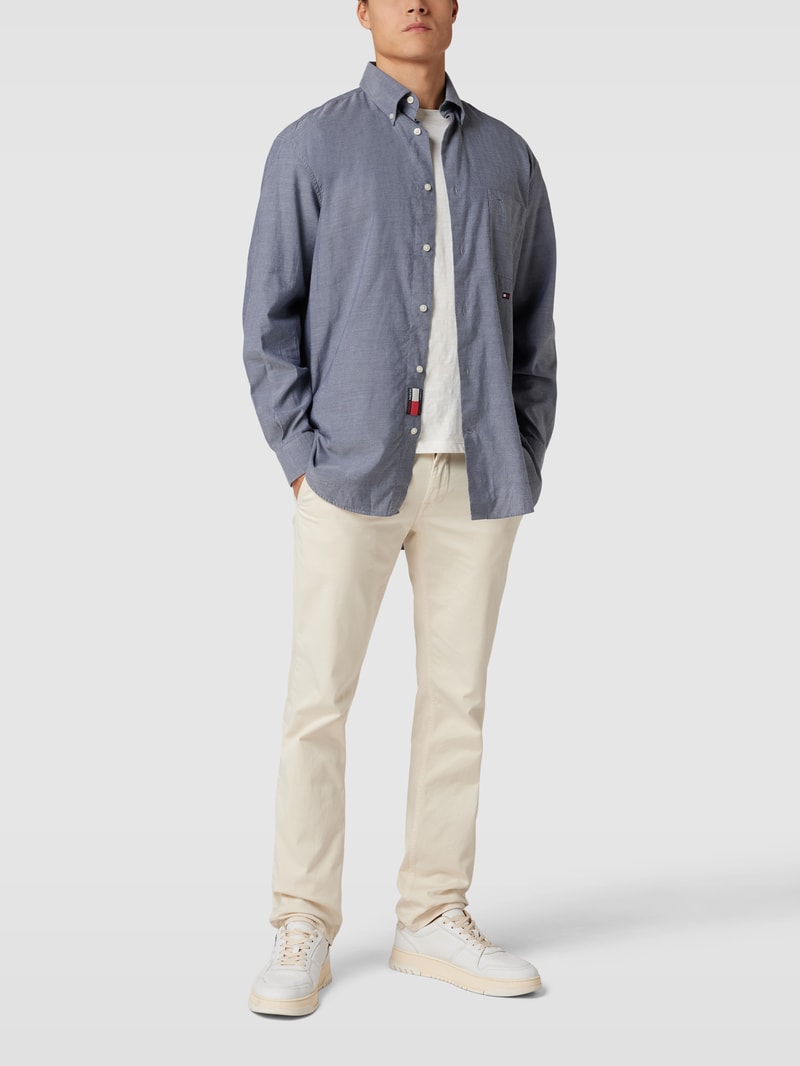 Freizeithemd mit Button-Down-Kragen in blau