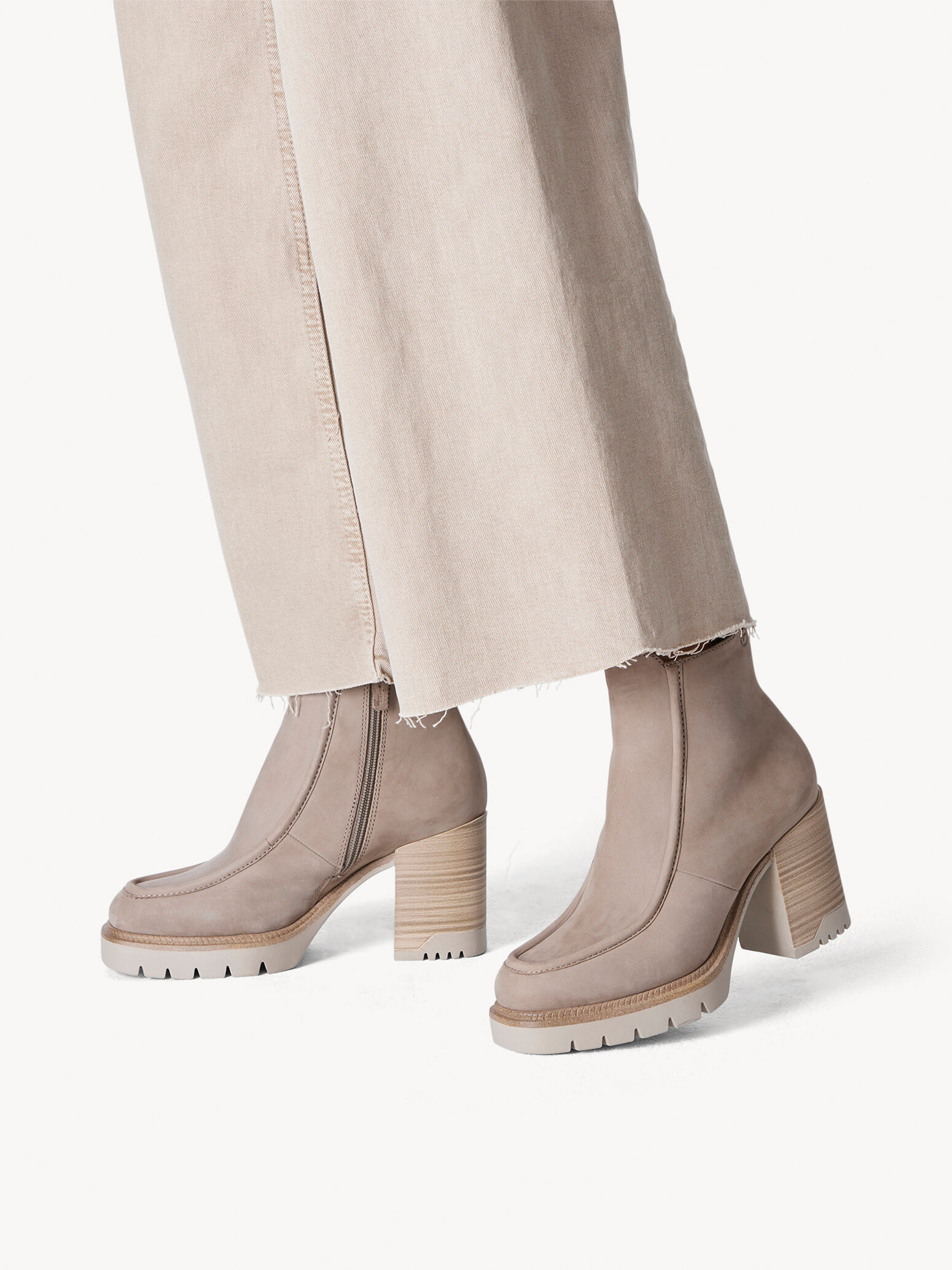 Bottine en cuir - beige