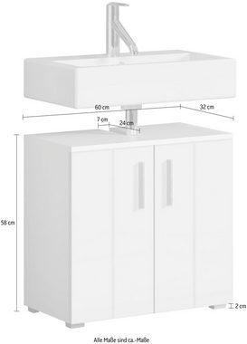 welltime Waschbeckenunterschrank Prag (1-St) Badmöbel, Breite 60cm