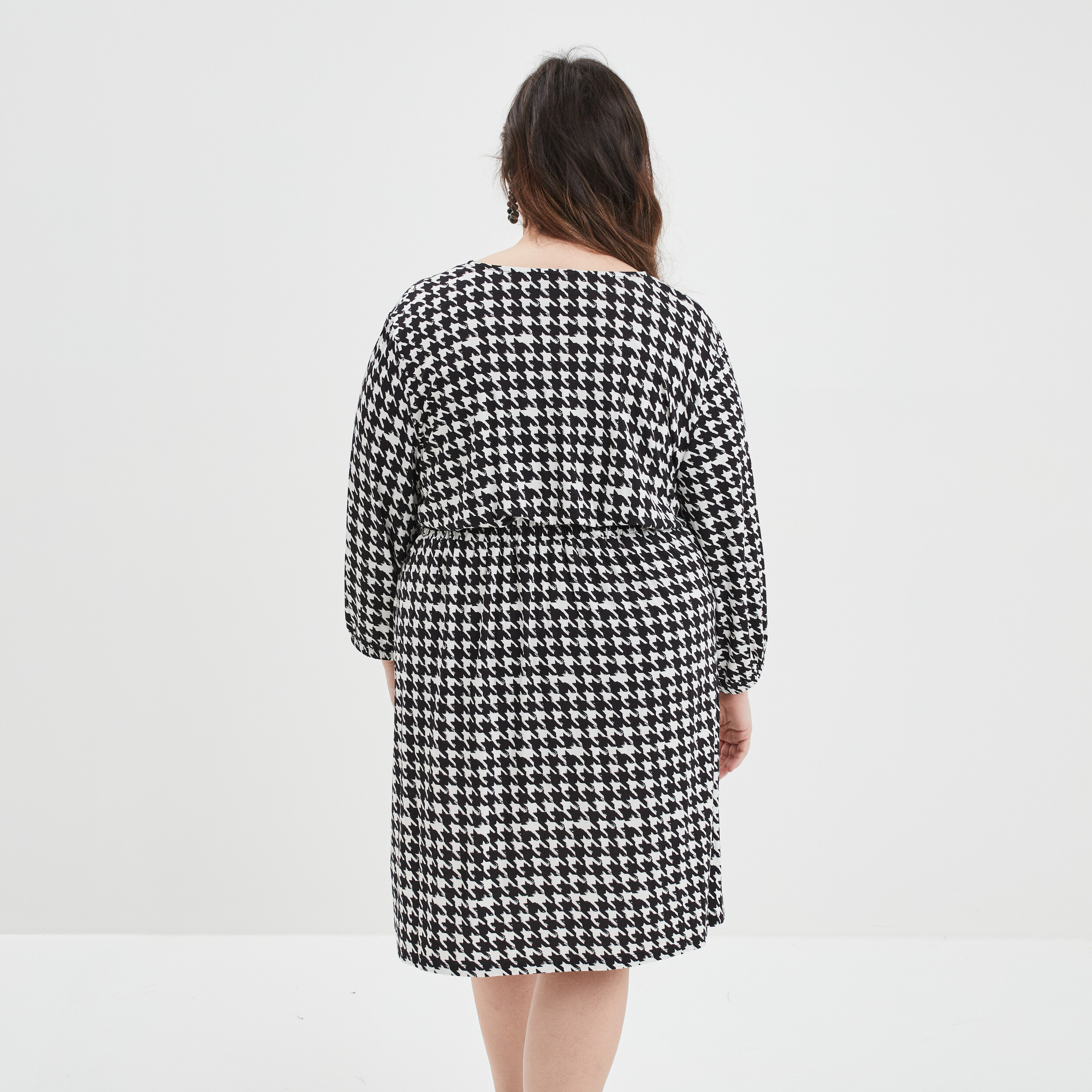 Robe patineuse col cache-coeur Modavista ecru femme | La Halle