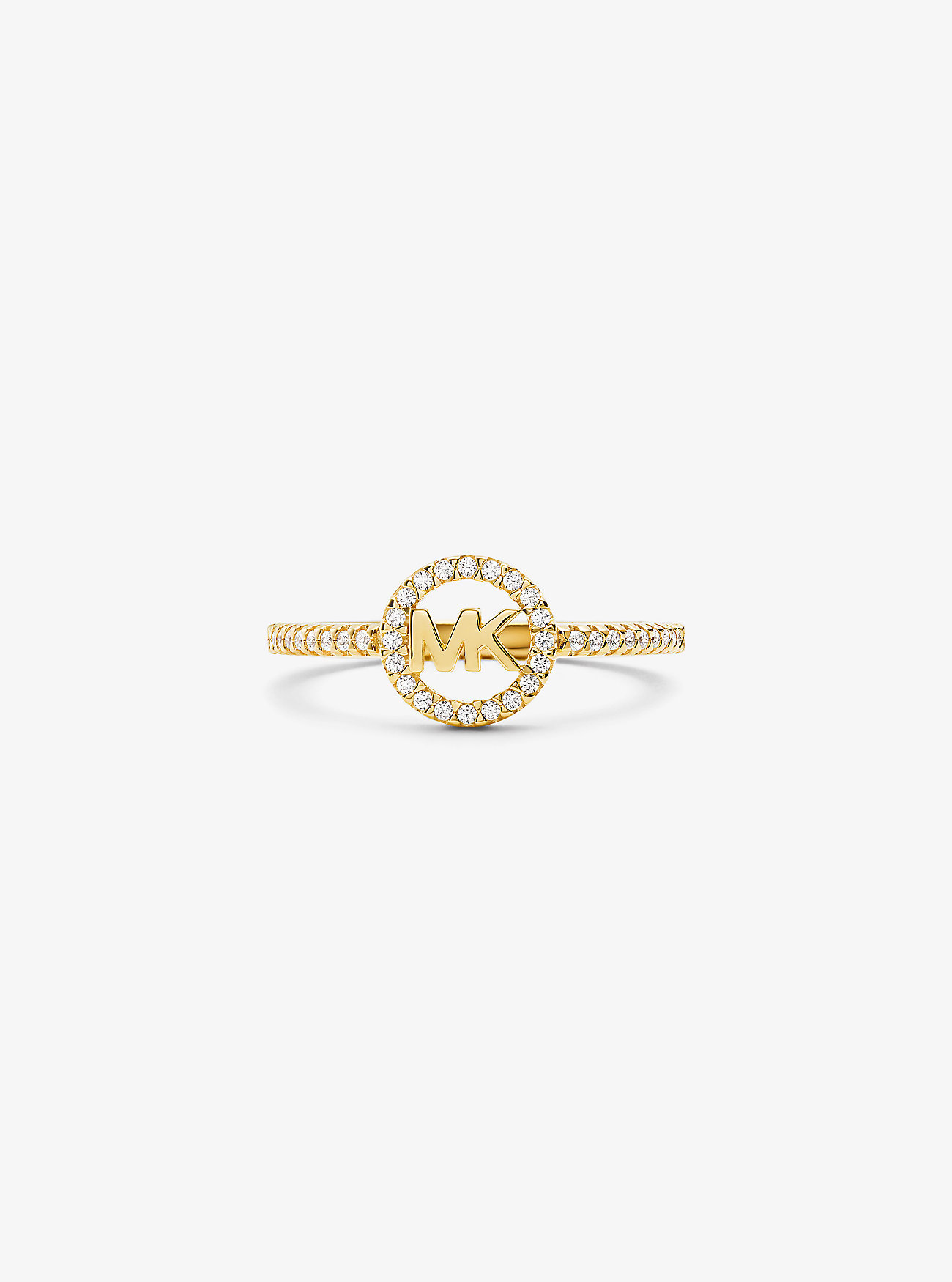 Precious Metal Plated Sterling-Silver Logo Ring - GOLD