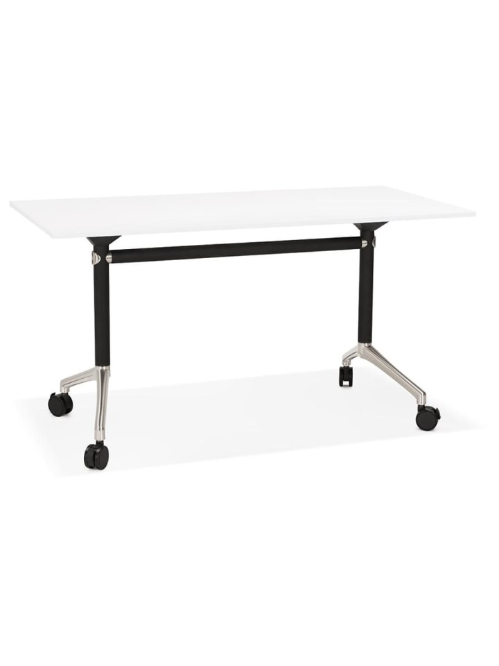 KADIMA DESIGN Schreibtisch faltbar 140x70 cm platzsparend, kleine Räume in Weiß günstig kaufen