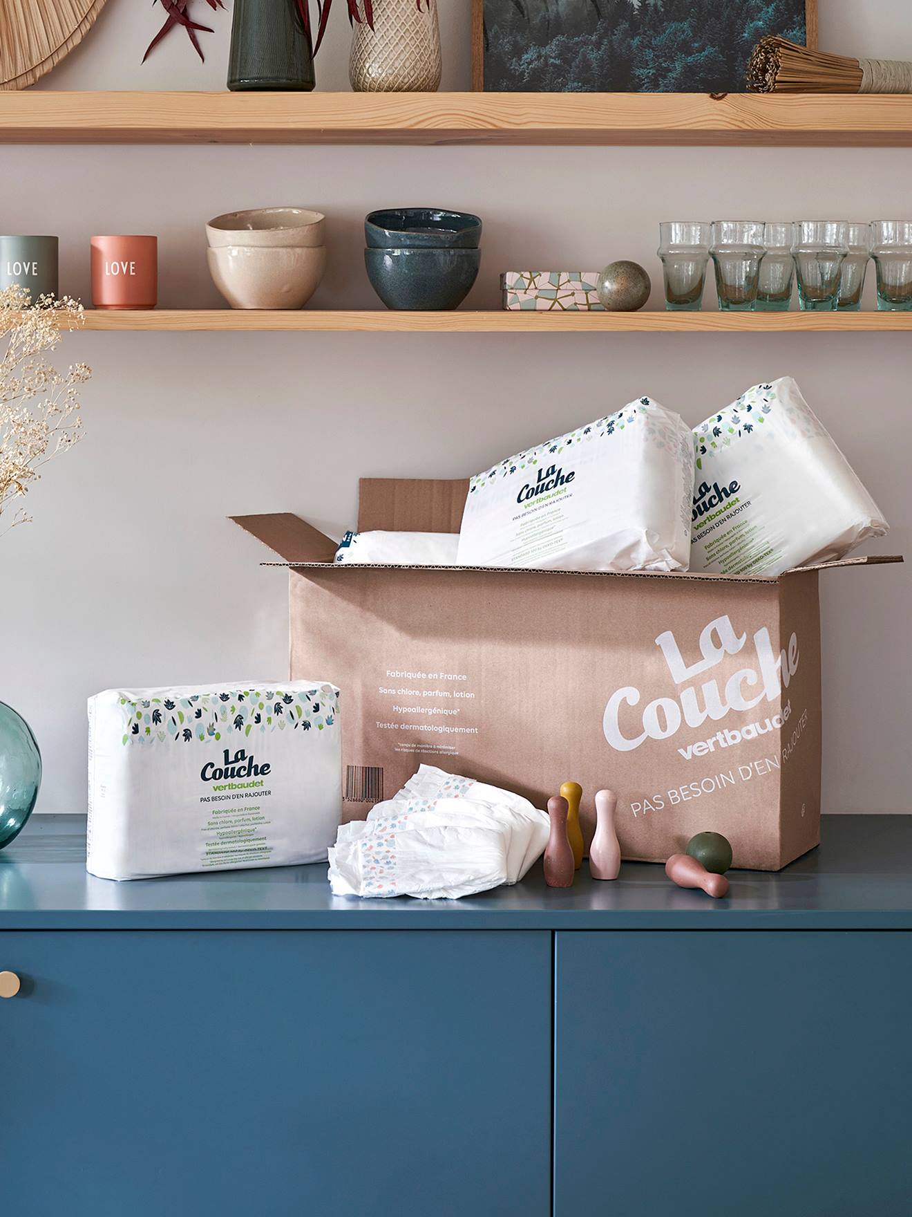 Box de 6 paquets de 32 couches T3 (de 4 à 9 kgs) VERTBAUDET blanc