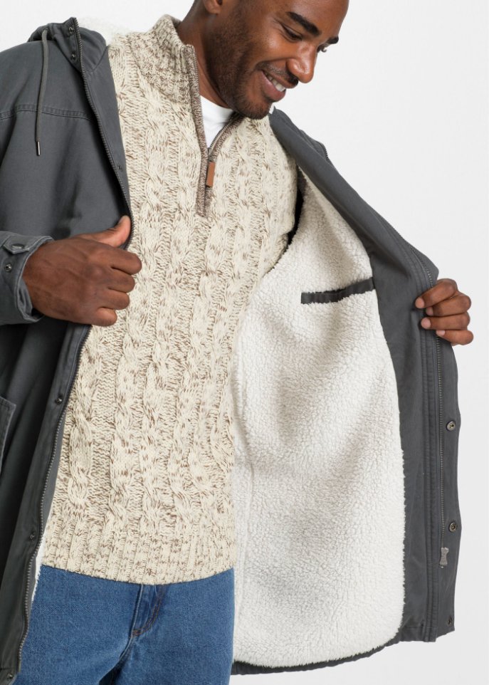 Parka mit Fellimitat-Futter