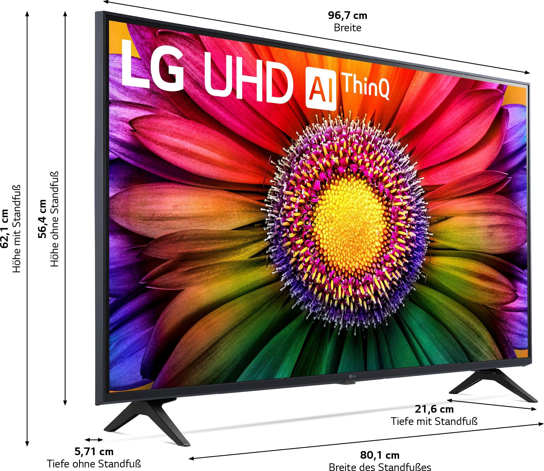 LG 43UR80006LJ LED-Fernseher (109 cm/43 Zoll, 4K Ultra HD, Smart-TV, UHD,α5 Gen6 4K AI-Prozessor,HDR10,AI Sound Pro,Filmmaker Mode)