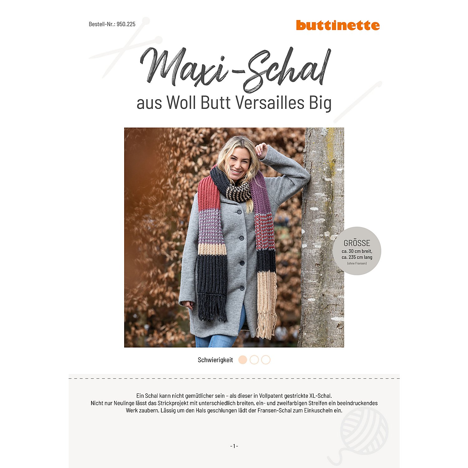 Strickanleitung – Maxi-Schal aus Woll Butt Versailles Big