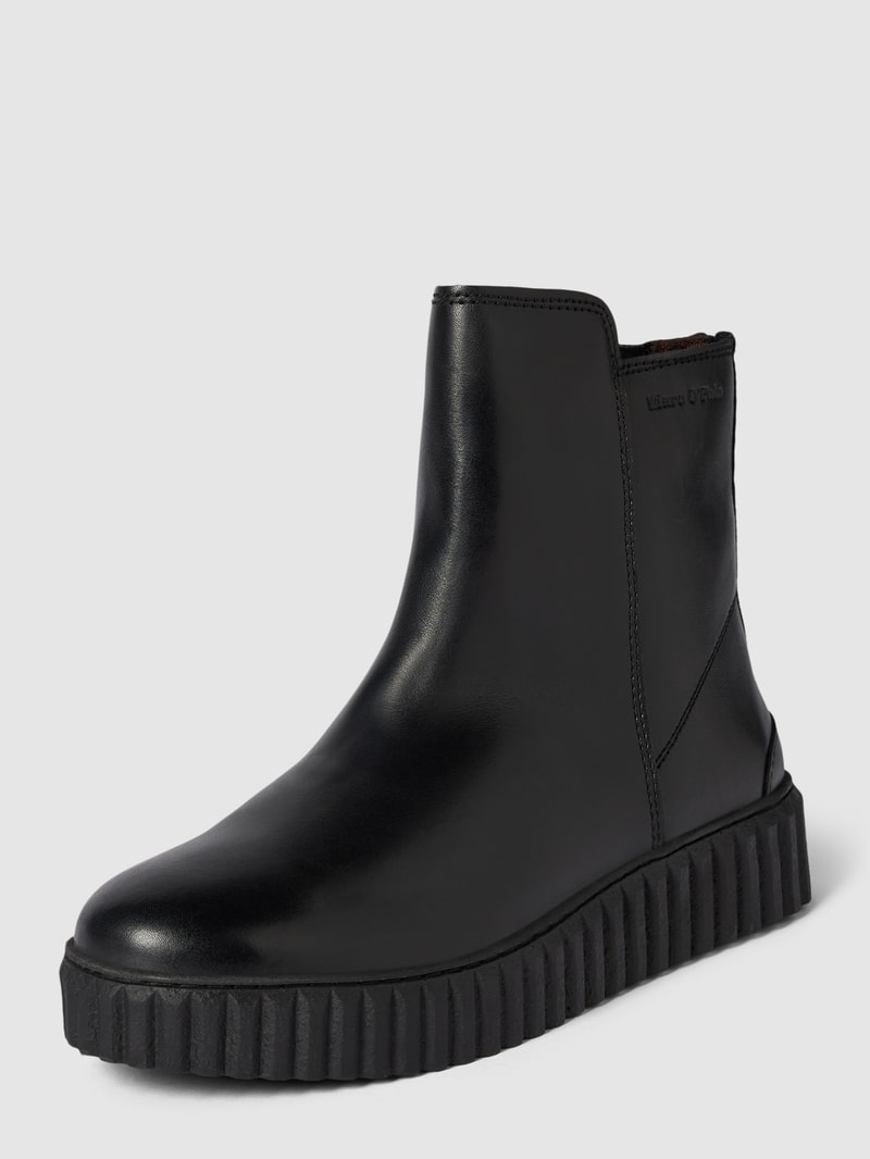 Stiefeletten aus Leder mit Label-Detail Modell 'Bianca' in schwarz