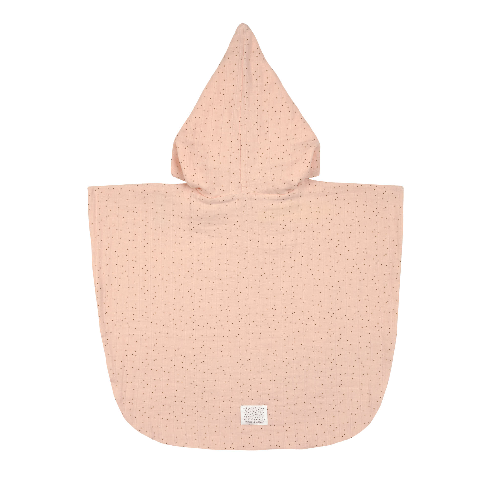 Badeponcho Kinder aus Musselin - Punkte, Rosa